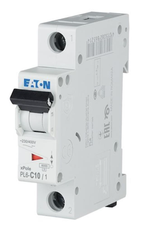 Miniature Circuit Breaker Eaton PL6-C10/1, 10A, 1P, C-curve, 6kA